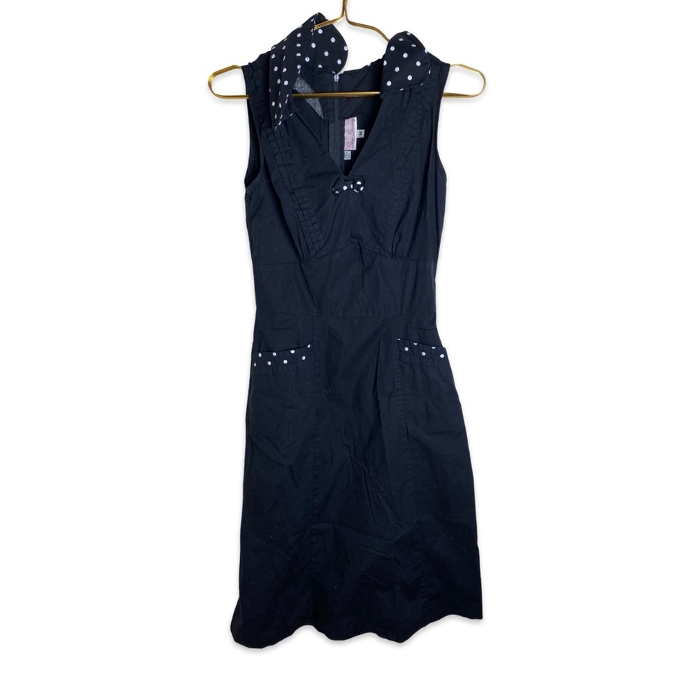 Stop Staring Black Midi Dress with White Accents